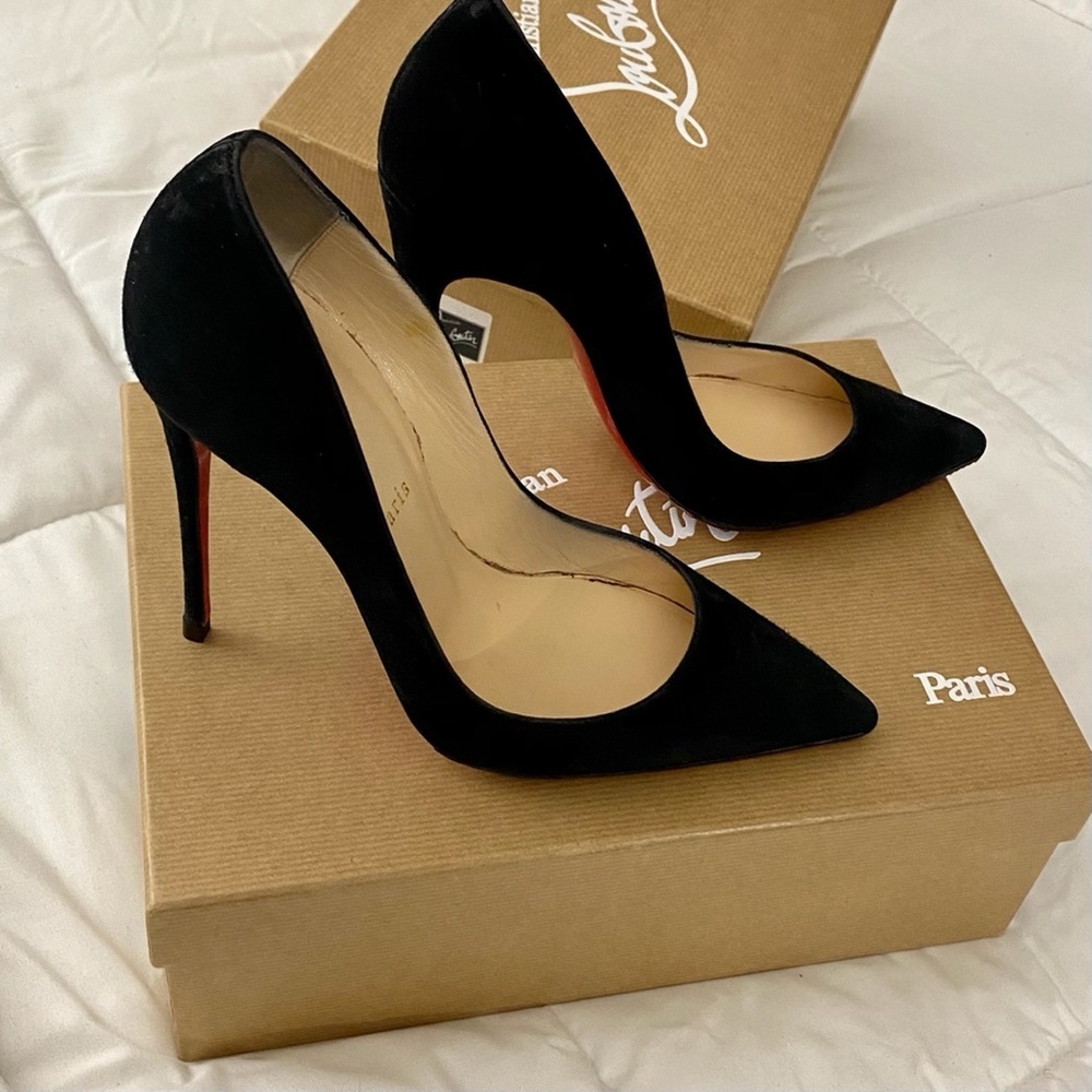 Christian Louboutin Black Suede So Kate Pump
